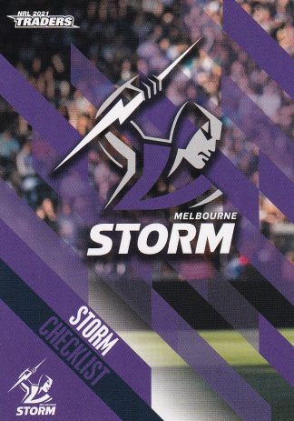 2021 NRL Traders Common Card - Base 061 Melbourne Storm Checklist