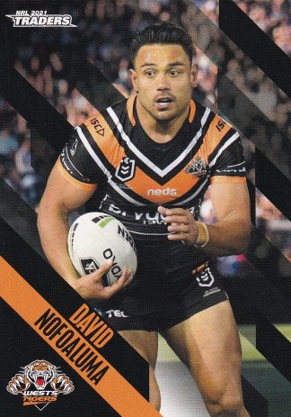 2021 NRL Traders Common Card - Base 158 David Nofoaluma Wests Tigers