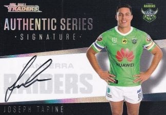2021 NRL Traders Authentic Signature Black - ASB02 Joseph Tapine Canberra Raiders