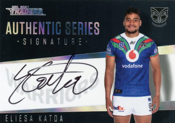 2021 NRL Traders Authentic Signature Black - ASB15 Eliesa Katoa Warriors