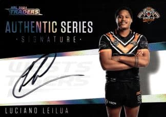 2021 NRL Traders Authentic Signature Black - ASB16 Luciano Leilua Wests Tigers