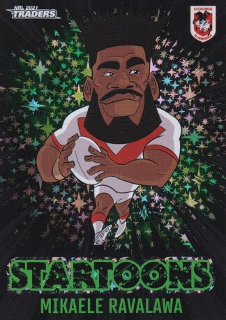 2021 NRL Traders Black Startoons - STBK15 Mikaele Ravalawa St George Dragons