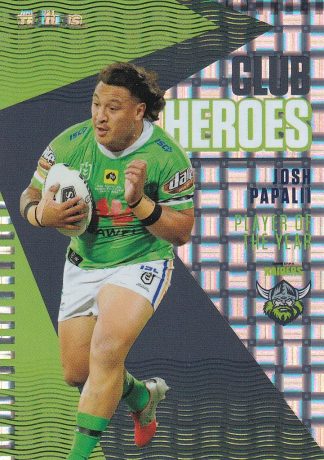 2021 NRL Traders Club Hero Parallel - CHP03 Josh Papalii Canberra Raiders