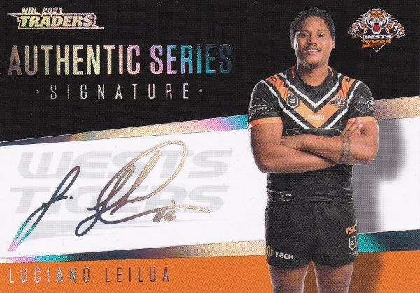 2021 NRL Traders Signature Series Silver - AS16 Luciano Leilua Wests Tigers