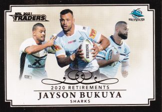 2021 NRL Traders Retirement - R03 Jayson Bukuya Cronulla Sharks