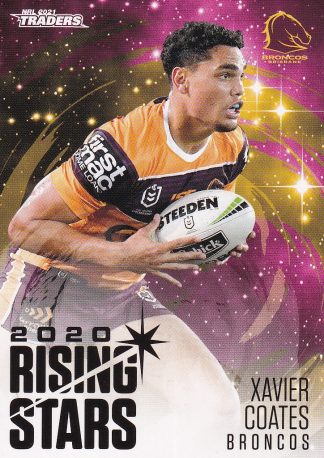 2021 NRL Traders Rising Stars - RS01 Xavier Coates Brisbane Broncos
