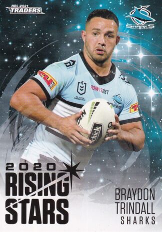 2021 NRL Traders Rising Stars - RS12 Braydon Trindall Cronulla Sharks