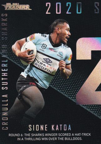 2021 NRL Traders Season To Remember - SR10 Sione Katoa Cronulla Sharks