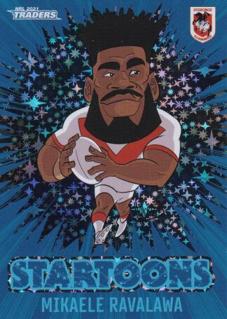 2021 NRL Traders Blue Startoons - STBL15 Mikaele Ravalawa St George Dragons