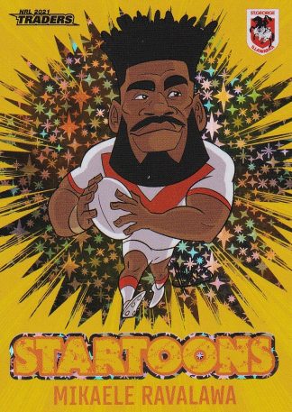 2021 NRL Traders Yellow Startoons - STY15 Mikaele Ravalawa St George Dragons