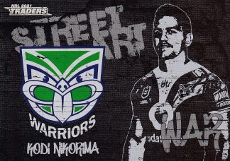 2021 NRL Traders Street Art Black - SAB15 Kodi Nikorima Warriors