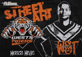 2021 NRL Traders Street Art Black - SAB16 Moses Mbye Wests Tigers