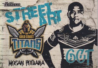 2021 NRL Traders Street Art White - SAW05 Moeaki Fotuaika Gold Coast Titans