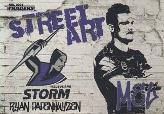 2021 NRL Traders Street Art White - SAW07 Ryan Papenhuyzen Melbourne Storm