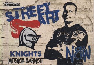 2021 NRL Traders Street Art White - SAW08 Mitchell Barnett Newcastle Knights
