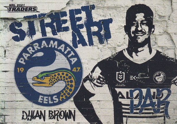 2021 NRL Traders Street Art White - SAW10 Dylan Brown Parramatta Eels