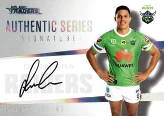 2021 NRL Traders Authentic Signature White - ASW02 Joseph Tapine Canberra Raiders