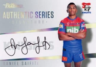 2021 NRL Traders Authentic Signature White - ASW08 Daniel Saifiti Newcastle Knights