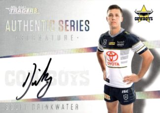 2021 NRL Traders Authentic Signature White - ASW09 Scott Drinkwater North QLD Cowboys