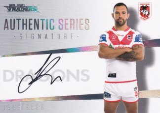2021 NRL Traders Authentic Signature White - ASW13 Josh Kerr St George Dragons