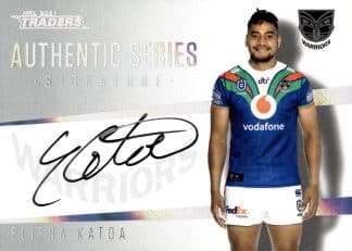 2021 NRL Traders Authentic Signature White - ASW15 Eliesa Katoa Warriors