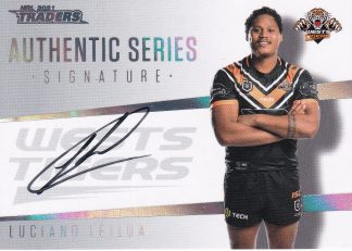 2021 NRL Traders Authentic Signature White - ASW16 Luciano Leilua Wests Tigers
