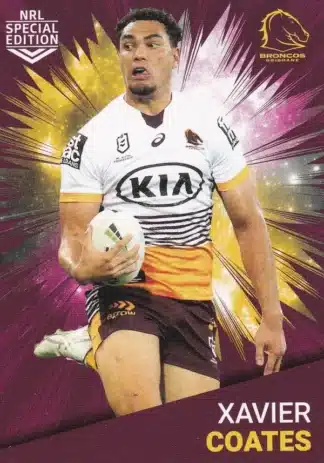 2021 NRL Rivalry Common Card - Base 01 Xavier Coates Brisbane Broncos
