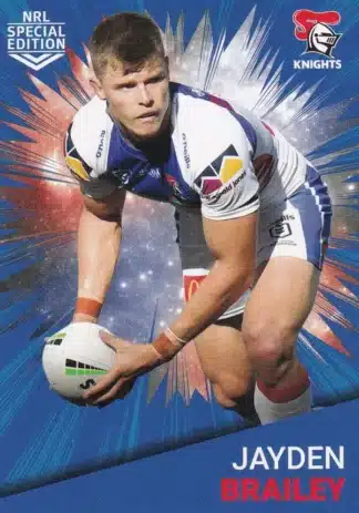 2021 NRL Rivalry Common Card - Base 22 Jayden Brailey Newcastle Knights