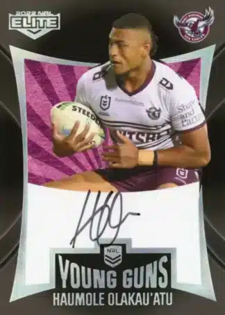 2022 NRL Elite Young Guns Signature - YGS06 Haumole Olakau'atu Manly Sea Eagles