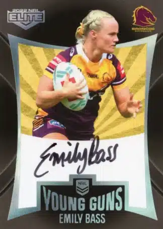 2022 NRL Elite Young Guns Signature - YGS17 Emily Bass Brisbane Broncos