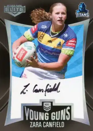 2022 NRL Elite Young Guns Signature - YGS18 Zara Canfield Gold Coast Titans