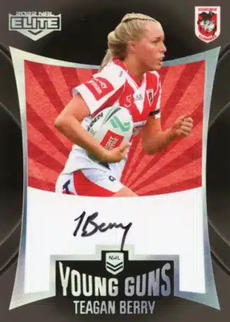 2022 NRL Elite Young Guns Signature - YGS21 Teagan Berry St George Dragons