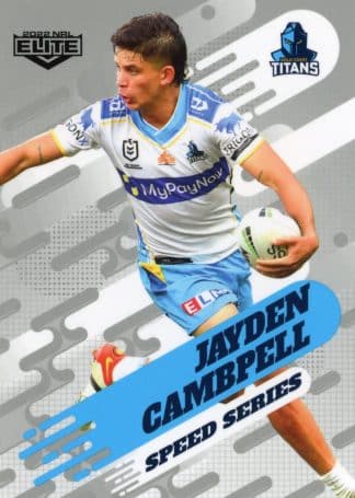 2022 NRL Elite Speed Series Album Card - SSA05 Jayden Campbell Gold Coast Titans