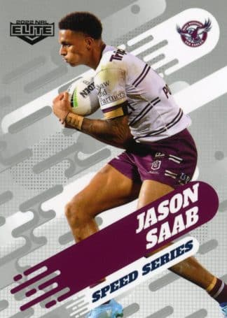 2022 NRL Elite Speed Series Album Card - SSA06 Jason Saab Manly Sea Eagles