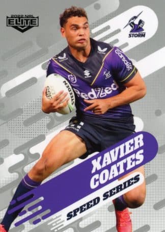 2022 NRL Elite Speed Series Album Card - SSA07 Xavier Coates Melbourne Storm