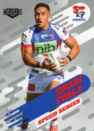 2022 NRL Elite Speed Series Album Card - SSA08 Enari Tuala Newcastle Knights