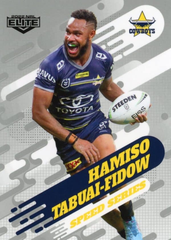 2022 NRL Elite Speed Series Album Card - SSA09 Hamiso Tabuai-Fidow North Queensland Cowboys