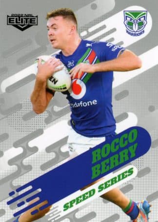 2022 NRL Elite Speed Series Album Card - SSA15 Rocco Berry Warriors