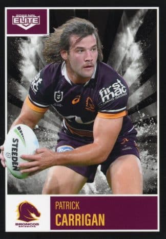2022 NRL Elite Common Card - Base 003 Patrick Carrigan Brisbane Broncos