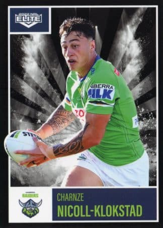 2022 NRL Elite Common Card - Base 012 Charnze Nicoll-Klokstad Canberra Raiders
