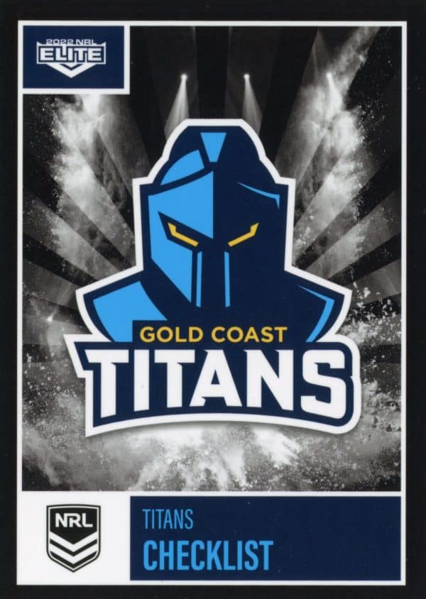 2022 NRL Elite Common Card - Base 037 Gold Coast Titans Checklist