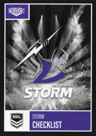 2022 NRL Elite Common Card - Base 055 Melbourne Storm Checklist