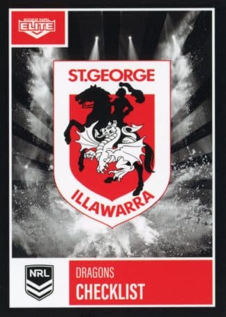 2022 NRL Elite Common Card - Base 109 St George Illawarra Dragons Checklist