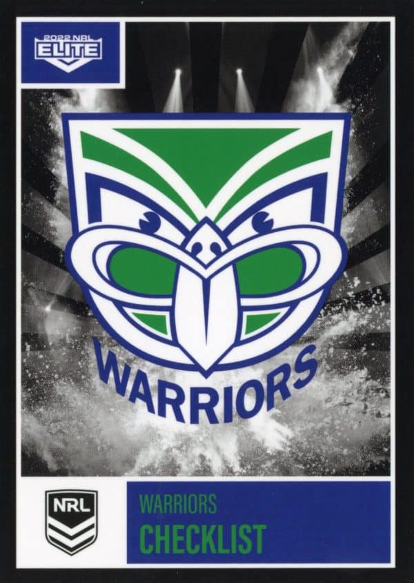 2022 NRL Elite Common Card - Base 127 Warriors Checklist