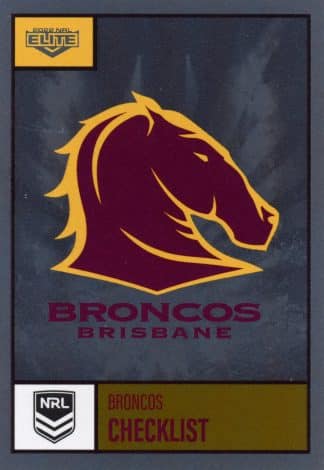 2022 NRL Elite Silver Specials - SS001 Brisbane Broncos Checklist