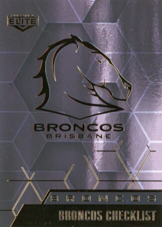 2022 NRL Elite Black Diamond Mojo - MBD001 Brisbane Broncos Checklist