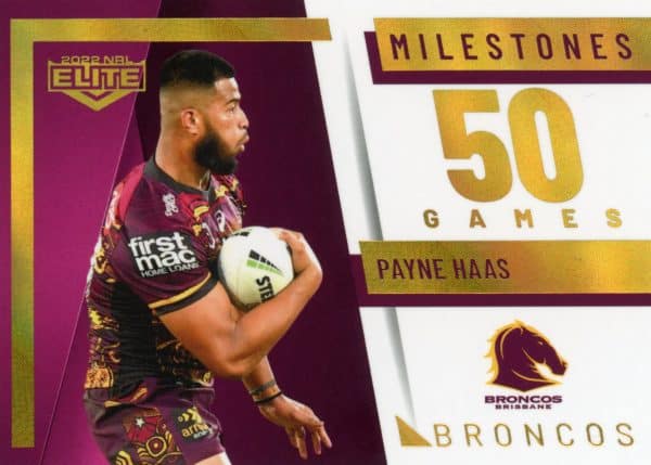 2022 NRL Elite Case Card - M01 Payne Haas Brisbane Broncos