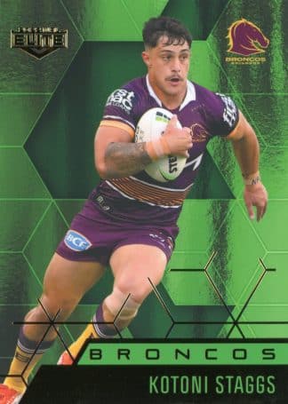 2022 NRL Elite Emerald Mojo - ME009 Kotoni Staggs Brisbane Broncos