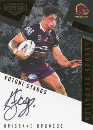 2022 NRL Elite League Sensations Black - LSB01 Kotoni Staggs Brisbane Broncos