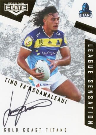 2022 NRL Elite League Sensations White - LS05 Tino Fa'asuamaleuai Gold Coast Titans